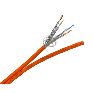 Elmat Netzwerkkabel/ LAN Kabel duplex orange Cat.7A 1500Mhz S/FTP (FRNC/LSOH-3) 