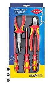KNIPEX VDE-Werkzeugsatz mit Schraubendreher, Storchschnabelzange & Seitenschneider 002013