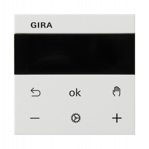 GIRA System 3000 Raumtemperaturregler BT Reinweiß glänzend 539403