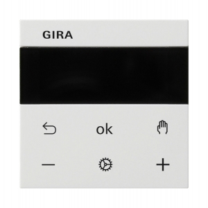 GIRA System 3000 Raumtemperaturregler BT Reinweiß seidenmatt 539427
