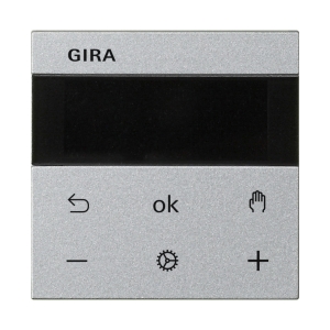 GIRA System 3000 Raumtemperaturregler Display alu lackiert 539326