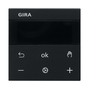 GIRA System 3000 Raumtemperaturregler Display Schwarz matt 5393005