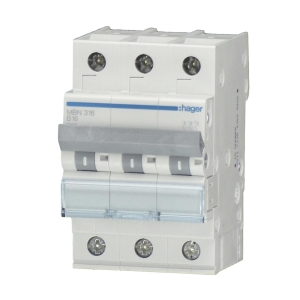 Hager LS-Automat MCN306 3 polig C 6A 