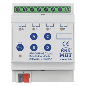 MDT Schaltaktor AMI-0416.02 4-fach C-Last Industrie mit Strommessung