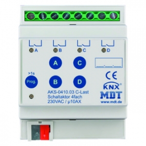 MDT Schaltaktor AKS-0410.03 4-fach 4TE REG 10A 230VAC
