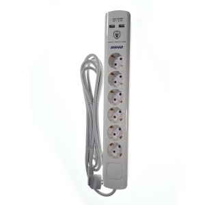 ORNO 6-fach Steckdosenleiste mit Überspannungsschutz 2-fach USB Schuko 3m